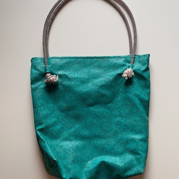 Leather handmade Brothers Sisters Design Studio Purse Tote with Lasso handles - Picture 6 of 16